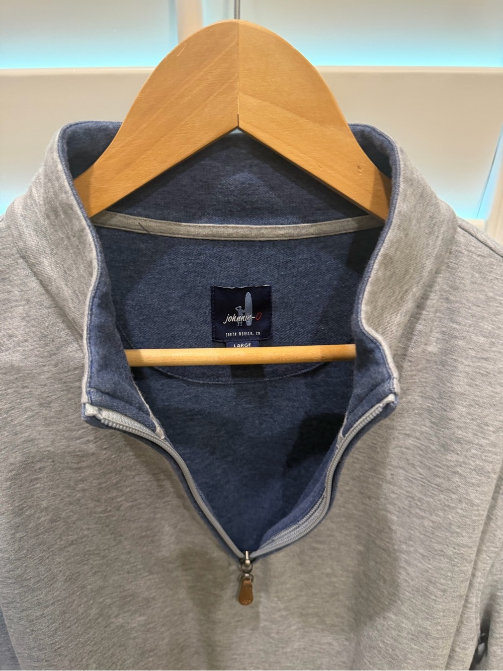 Johnnie-O Men's Light Gray Quarter-Zip Sweater